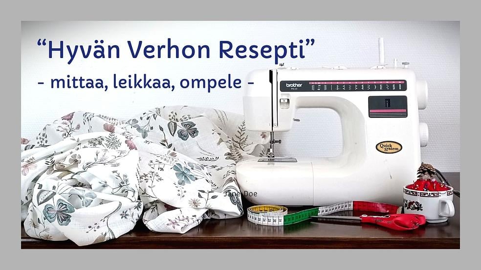 "Hyvän Verhon Resepti"-mittaa, leikkaa, ompele- by OminKäsin-verkkokurssit